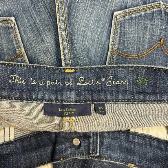 WOMENS 10 Long, W30, LEVIS 531 LOW WAIST SKINNY LEG 33 Inseam JEANS - Picture 7 of 9